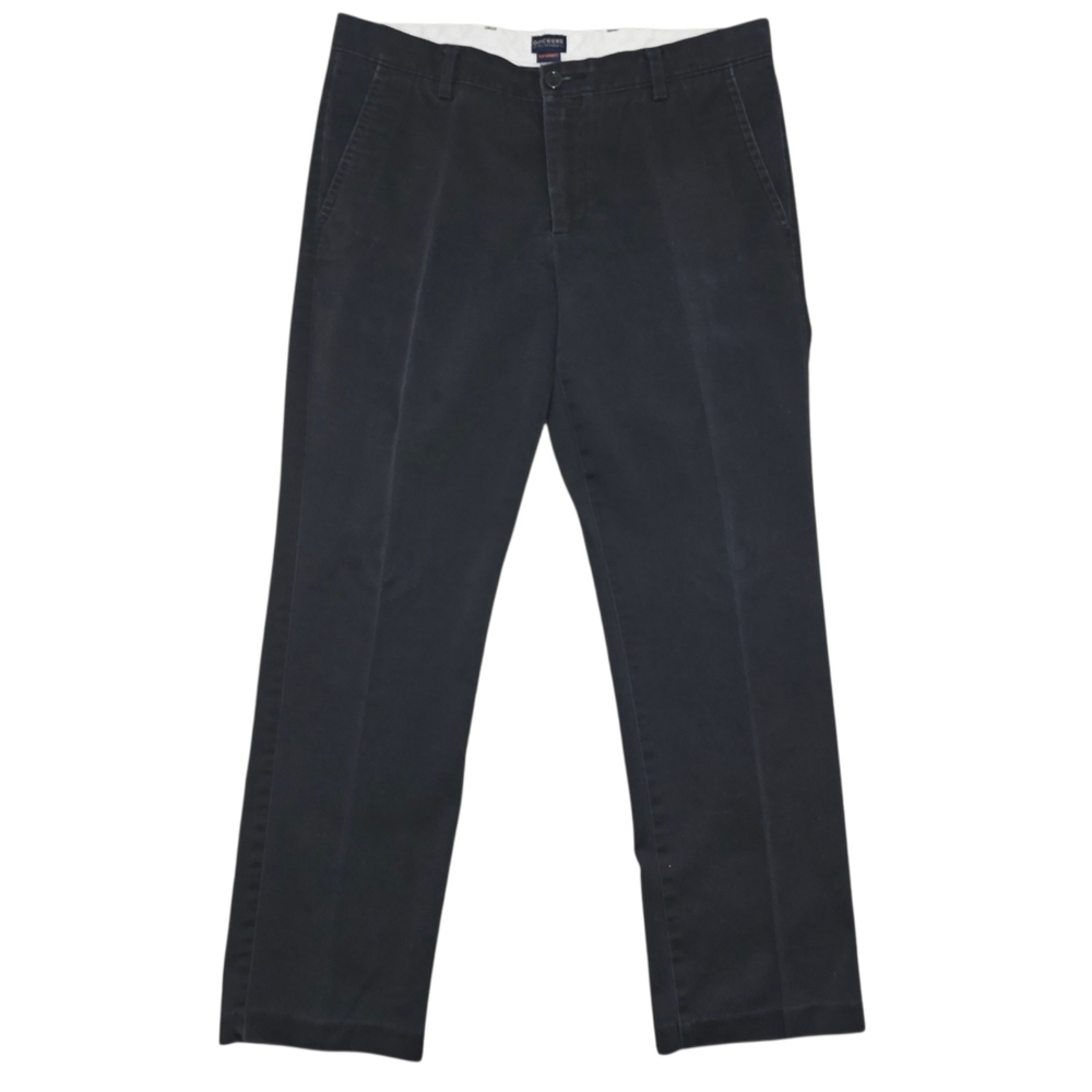 Dockers Slim Tapered Fit Chino Pants 34x30 Black Flat Front Preppy Everyday
